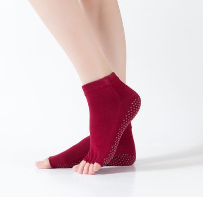Cotton Anti Slip Open Toe Pilates Yoga Socks