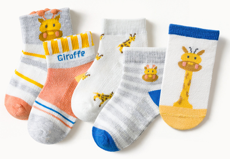 Custom Giraffe Cotton Baby Boy Ankle Socks