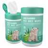 OEM Aloe Flavored Nonwoven Antibacterial Dog Cat Pet Animal Cleaning Water Wet Wipe Tissues Factory