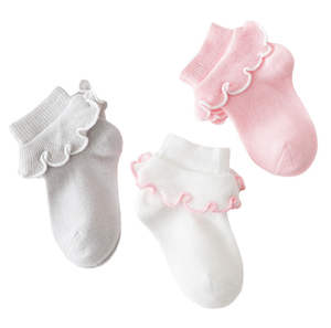 Solid Color Princess Cute Baby Girls Socks