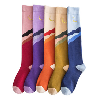 Embroidered Logo Knee High Socks for Women